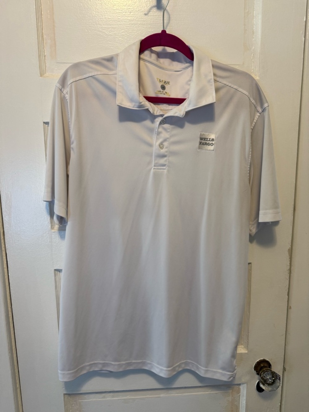 Wells Fargo Men's White Polo Shirt - Classic Performance Polo